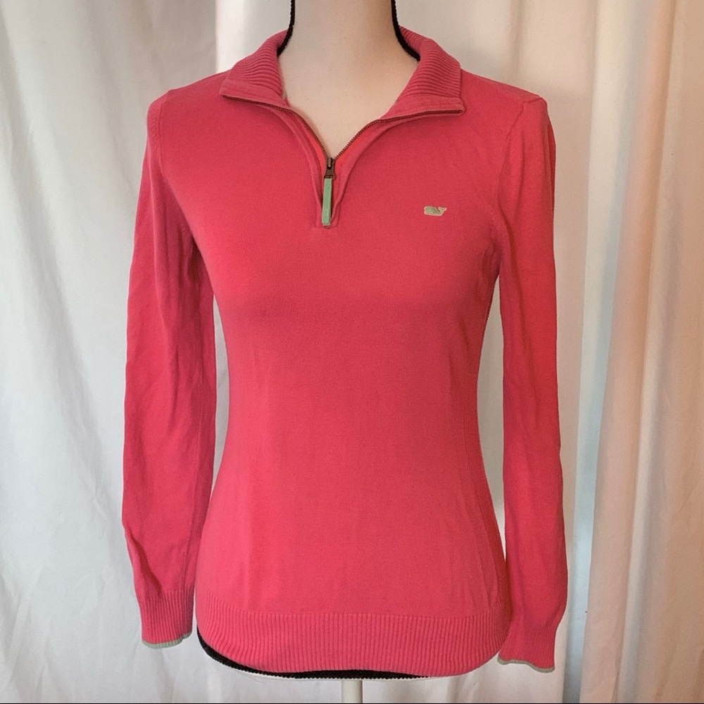 Vineyard Vines Pink Quarter Zip Pullover